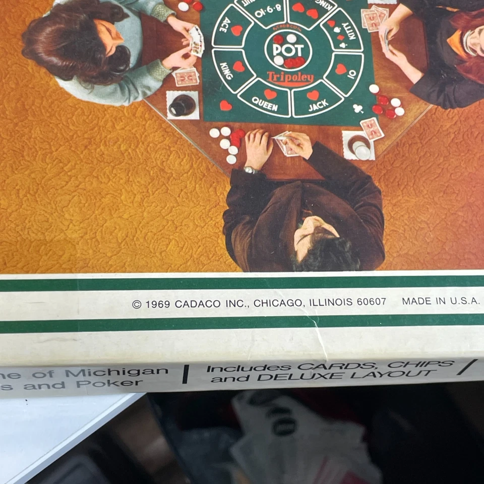 Alfombrilla y fichas de juego TRIPOLEY SOLO de colección 1969 Cadaco EE. UU. reemplazo diseño de lujo Foto 4 de 4