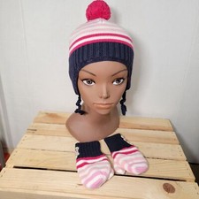 Baby Gap Knit Trapper Beanie  Matching Mittens - Size 12 - 18 months