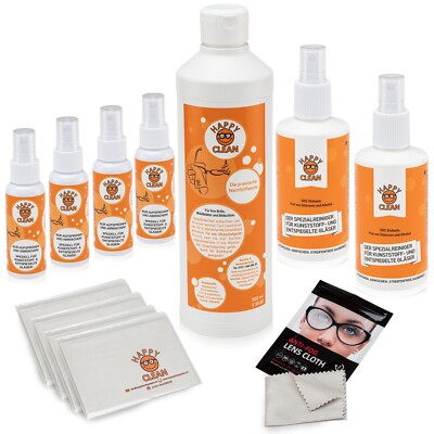 HAPPY CLEAN FAMILIENPAKET BRILLENREINIGER ORIGINAL JETZT NEU INKL ANTIBESCHLAG!