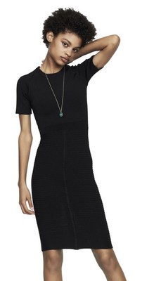 Maje Black Stretch Knit Dress - worn 