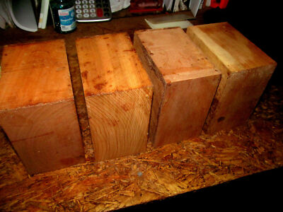 FOUR BEAUTIFUL BLACK CHERRY BOWL BLANKS LATHE TURNING BLOCKS WOOD 6'' X 6'' X 3''