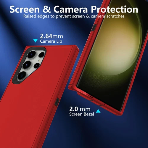 Funda protectora roja para Samsung Galaxy S25/S25+/25 Ultra clip para cinturón se adapta a Otterbox - Imagen 4 de 6