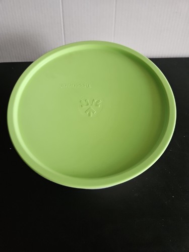 TUPPERWARE ONE TOUCH "F" SHORT COOKIE CANISTER #3421 Spring Fence Flowers Green - Picture 2 of 5