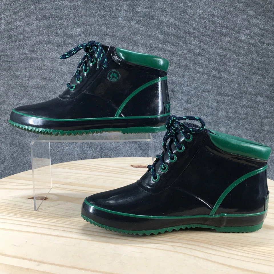 Botas Sporto Duck para mujer 7 Thermolite verde lluvia con cordones cómodas planas al tobillo Foto 2 de 4