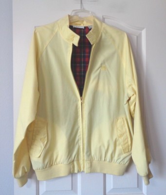 Vtg Izod Golf Bomber Jacket Plaid Lined Men's Large