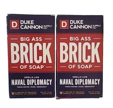  ( LOT OF 2 ) Duke Cannon Supply Co. Big Ass BRICK of SOAP NAVAL DIPLOMACY 10 oz