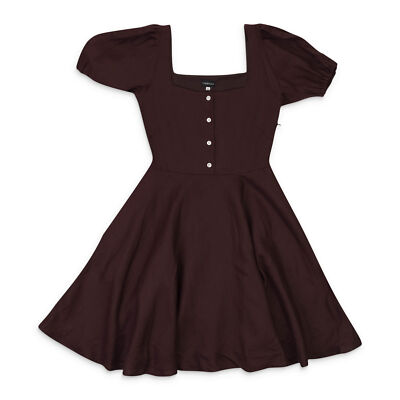 NWT CALLIPYGIAN LINEN�BUTTON�DOWN BROWN MINI DRESS SIZE 0 $250