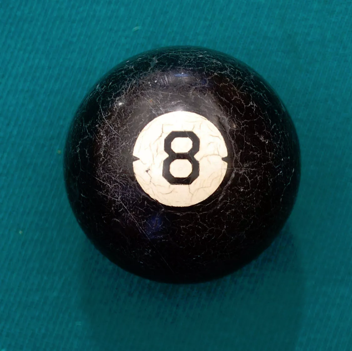 Vintage / Antique Clay Billiard Ball Black Number 8, Art Deco Pool