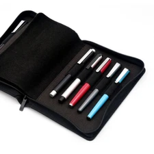 KACO Fountain Pen Pouch Pen Case Bag Business Style for 10 Pen Black Waterproof