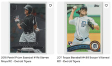 Detroit Tigers Rookie Lot - Prizm Steven Moya RC /  Topps Brayan Villarreal RC