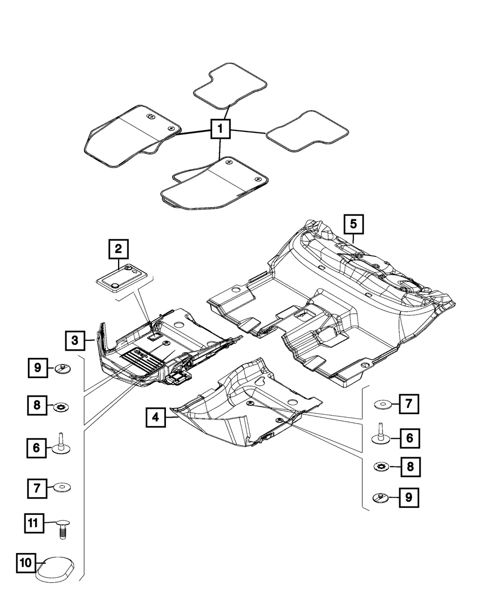 Genuine Mopar Mat-Floor - Complete 68405114AA