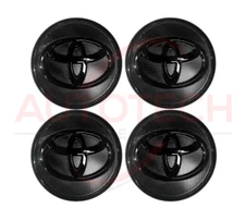 SET OF 4 TOYOTA WHEEL RIM RIMS CENTER HUB CAPS BLACK LOGO 57MM PRIUS COROLLA
