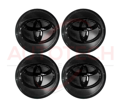 SET OF 4 TOYOTA WHEEL RIM RIMS CENTER HUB CAPS BLACK LOGO 57MM PRIUS COROLLA