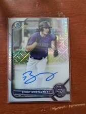 2022 Bowman Mega Benny Montgomery Chrome Mojo Refractor Auto Rockies #BMA-BM