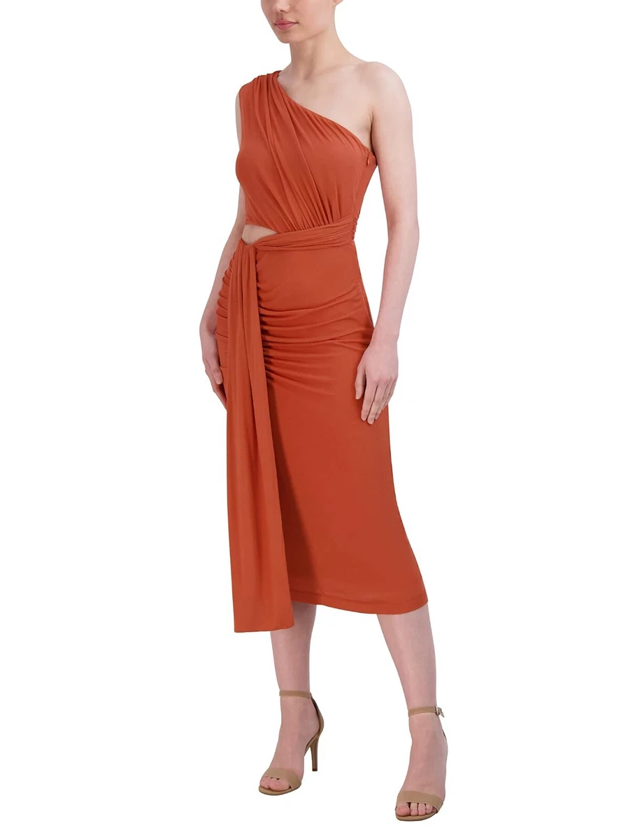 strapless open back dress Harper One Shoulder Ruffle Gown