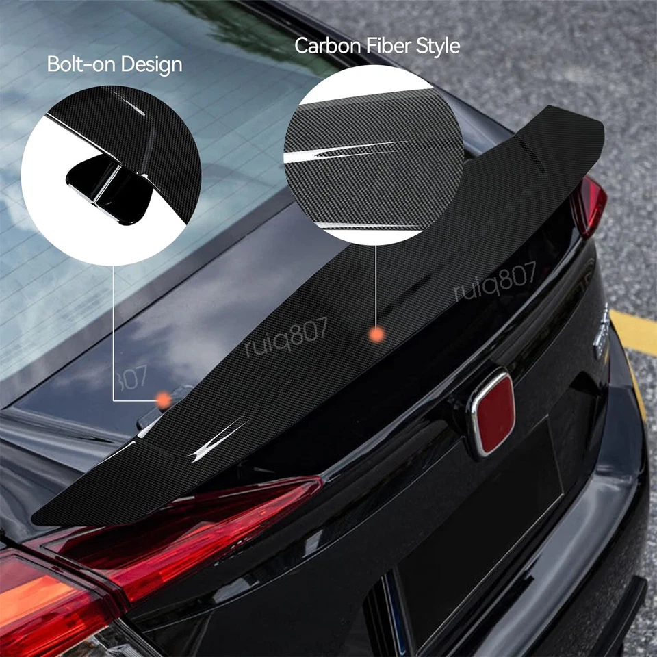 For Audi TT RS TTS 46" Rear Trunk Spoiler Racing GT Style Rear Wing Carbon Style - Image 4 of 4