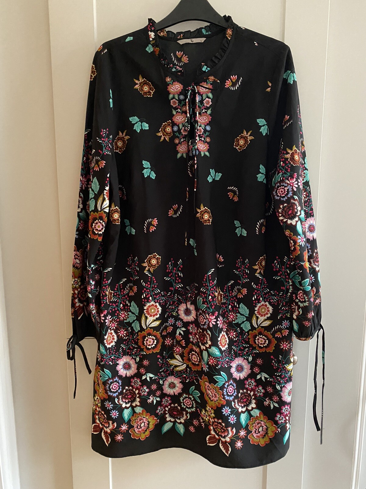 Tu Ladies Size 16 Tunic Top Dress Black 