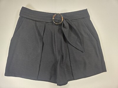 Cece Shorts Womens Size 8 Black Belted Shorts High Rise Pleated Whimsy Goth
