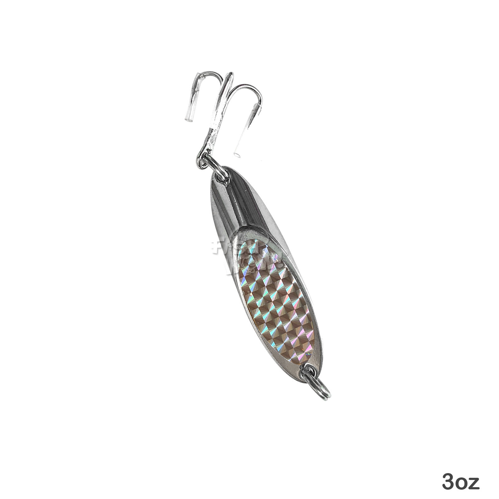 50pcs Fish WOW! 3oz Chrome Fishing Kast Spoon jig Cast Premium Silver Laser tape - Image 4