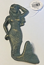 Cast Iron Mermaid Hook Wall Hanger Beach Nautical Towel Robe Jacket Hat Holder