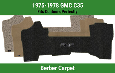 Lloyd Berber Front Row Carpet Mat for 1975-1978 GMC C35 w/Black GMC 1 Logo