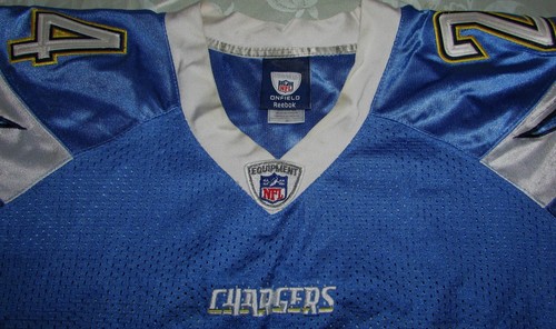 REEBOK NFL CHARGERS RYAN MATHEWS SIZE 48 BLUE STITCHED ON FIELD JERSEY, USED-VG - Picture 7 of 20