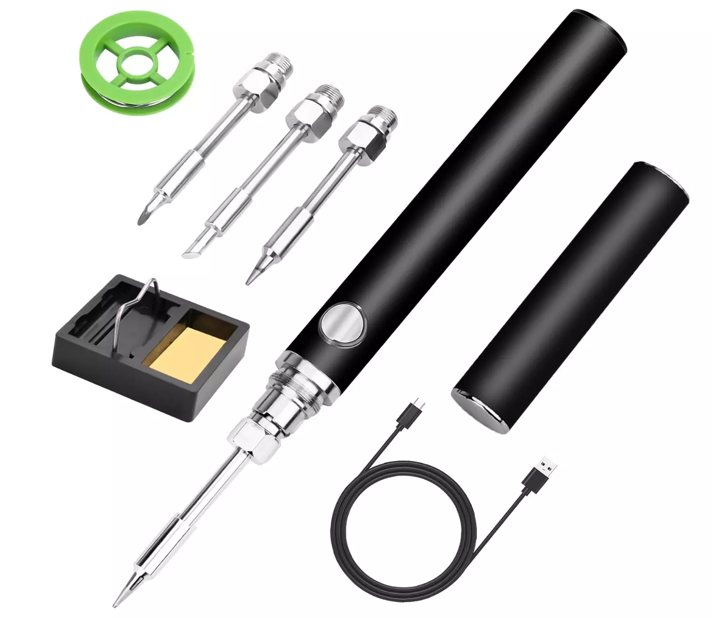 （black）Cordless Soldering Iron Kit, USB Rechargeable Portable Cordless Soldering