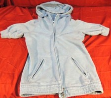 WOMENS NIKE SPORTS ATHLETIC HALF SLEEVE JACKET FLEECE BLUE XS 0-2 HEAD PHONE