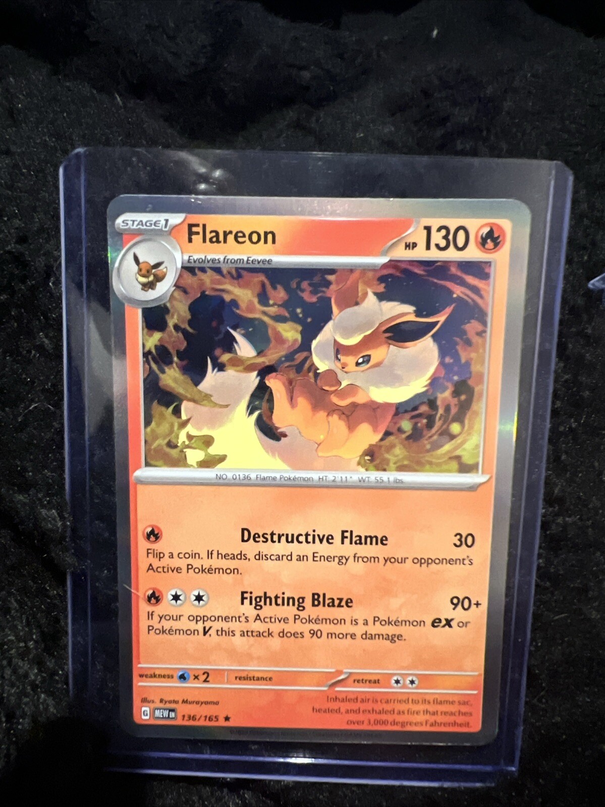 Pokemon Near Mint 151 Reverse Holo Flareon 136/165