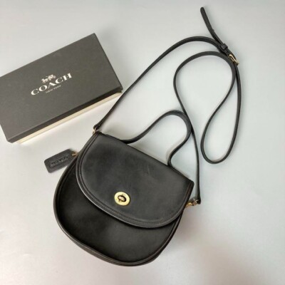 Coach Tan Bella Court トップハンドル バッグ 9957 Vintage COACH BELLA COURT 9957 Black Leather Top Handle Crossbody