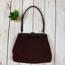 Borsa a mano The Sak By Elliot Lucca rossa nera con manico in pelle e lana - 12x9