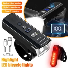 Mini Bicycle LED Headlight Bike Head&Tail Light Front Rear Lamp Set USB Charging