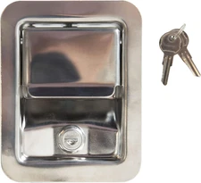 L3885RLS Stainless Steel Rotary Single Point Paddle Latch, 1/2 Inch Striker, Loc