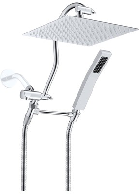 Hibbent 10  Chrome Rainfall Shower Head With Wand