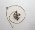 10K Yellow Gold 20 Diamond Mother & Child Heart Pendant Necklace 20" — photo 7