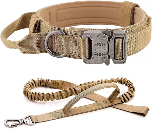 Taktisches Hundehalsband Militär mit Leine dicker Griff verstellbar stark Training - Bild 7 von 37