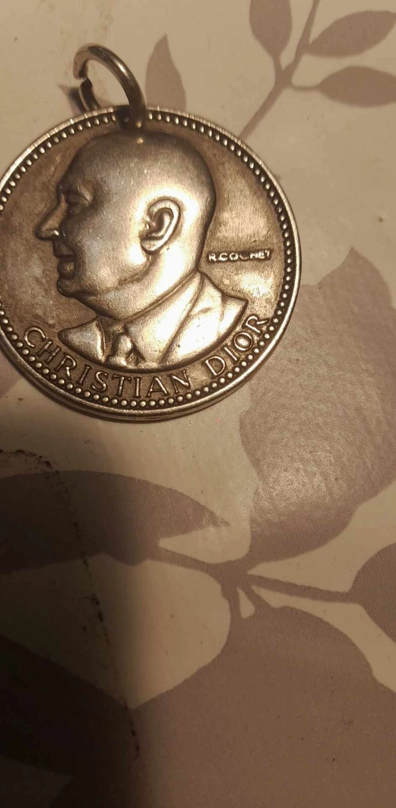 Christian Dior 1947 R Cochet Vintage Argent Gaufré Porte Monnaie Charm Remplacement