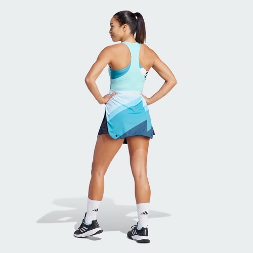 XL - Adidas Abito da Tennis Donna Aero Ready Trasformativo, Flash Aqua/Nero. - Foto 3 di 8