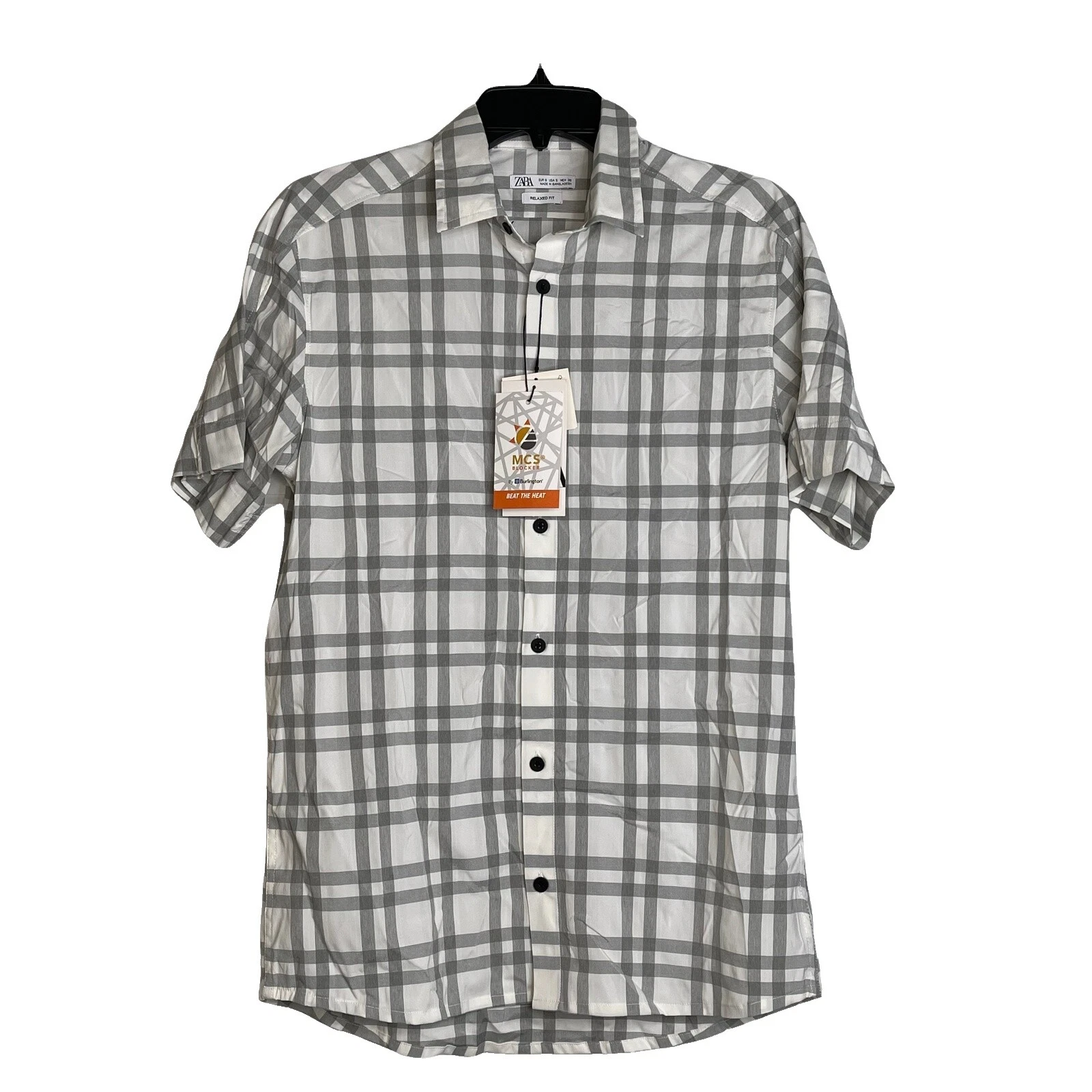 Zara Short Sleeve Casual Button-Down Shirts for Men