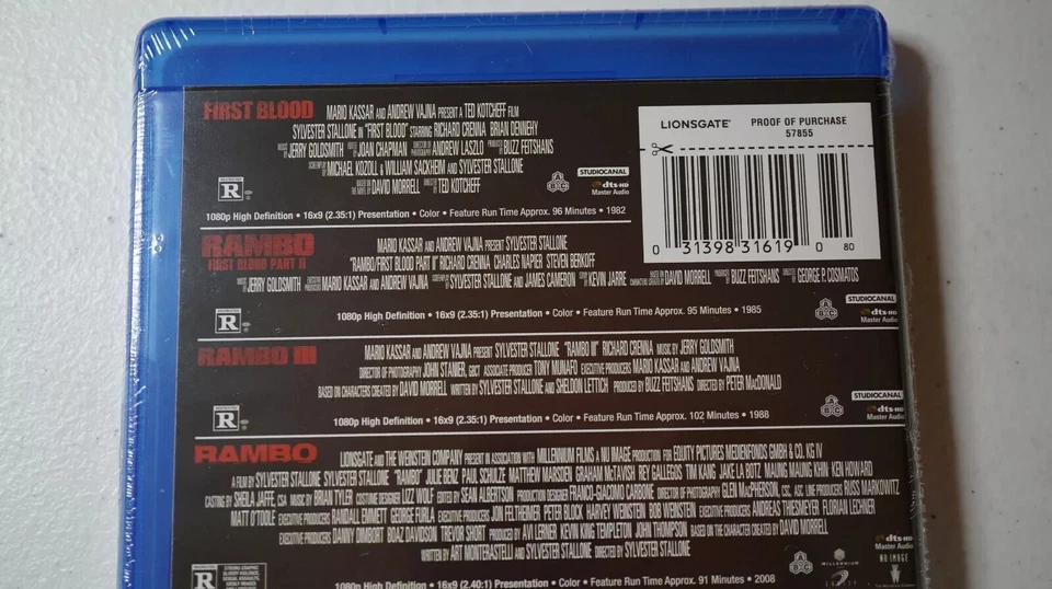 Rambo: 5-Film Complete Collection 1-5 (Blu-ray + Digital) *NEW/SEALED* FREE SHIP Foto 3 de 4