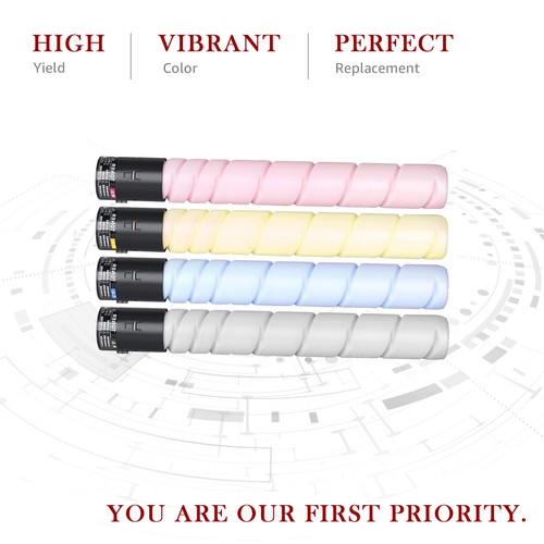 Tóner compatible 4 piezas para Konica Minolta C458 C558 TN514K TN514Y TN514C TN514M - Imagen 5 de 6