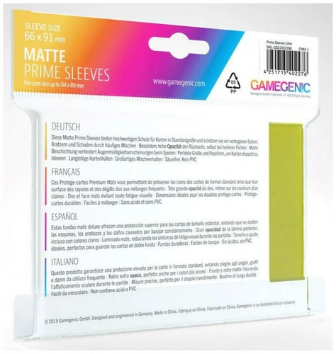 100 Gamegenic Matte Prime Standard Card Sleeves Deck Protectors 66mm x 91mm - Picture 21 of 25