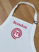 Masterchef Apron with Pockets for Men Women Full Length Embroidered Personalized