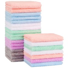 Baby Washcloths 24-Pack Microfiber Coral Fleece Super Soft Absorbent Towels for