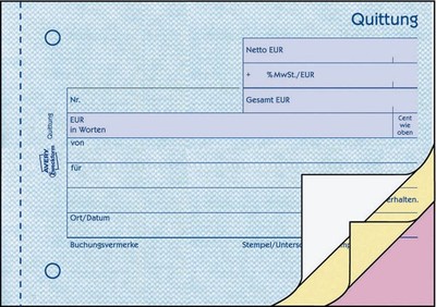 AVERY Zweckform Quittung, MwSt. separat ausgewiesen Formularbuch 1737, 1 St.