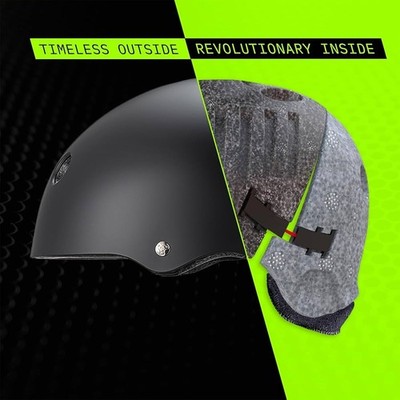 TRIPLE 8 DEEP COVER CERTIFIED HIDDEN HINGE HELMET - SKATE HELMET - BLACK - S/M