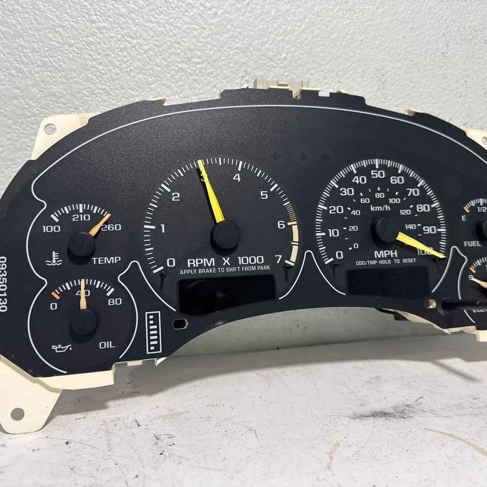00 01 02 03 GMC Sonoma velocímetro cuadro de instrumentos 100 k millas OEM 16267385 Foto 3 de 4
