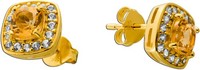 Citrin Ohrstecker Silber 18K Vergoldet Nat. Citrine WeißE Nat. Topase