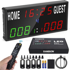 2025 LED Electronic Scoreboard with Remote, Portable Score Keeper Basketball S