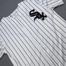 Chicago White Sox Jersey Youth Large 14/16 Pinstripe MLB Majestic Cool Base